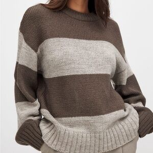 NA-KD Round Neck Knitted Striped Sweater
